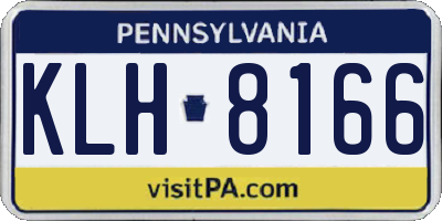 PA license plate KLH8166