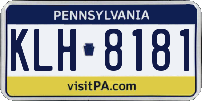 PA license plate KLH8181