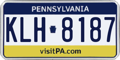 PA license plate KLH8187