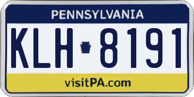 PA license plate KLH8191