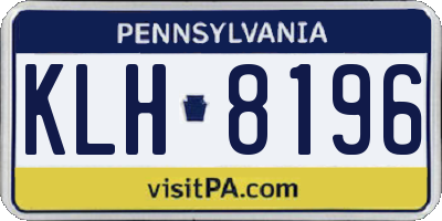 PA license plate KLH8196