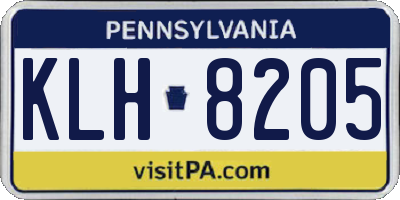 PA license plate KLH8205