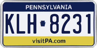 PA license plate KLH8231