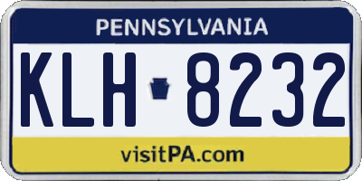 PA license plate KLH8232