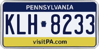 PA license plate KLH8233