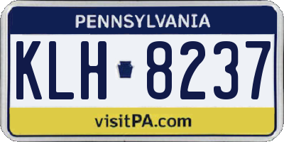 PA license plate KLH8237