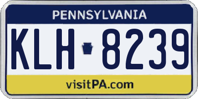 PA license plate KLH8239