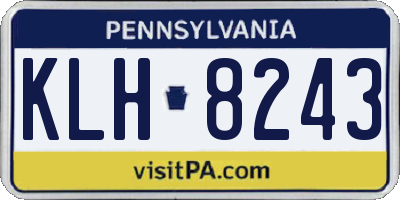 PA license plate KLH8243