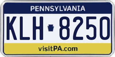 PA license plate KLH8250