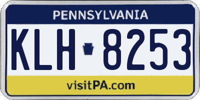 PA license plate KLH8253
