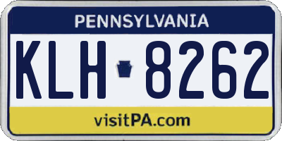 PA license plate KLH8262