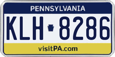 PA license plate KLH8286