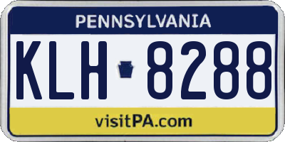 PA license plate KLH8288