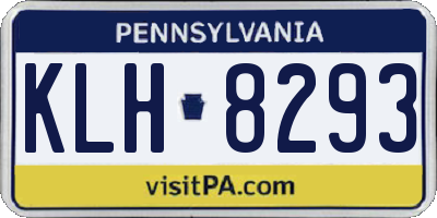 PA license plate KLH8293