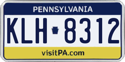 PA license plate KLH8312