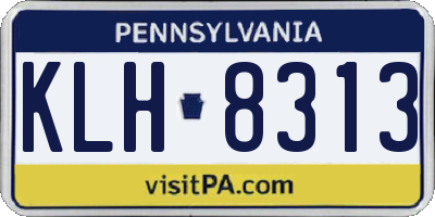 PA license plate KLH8313
