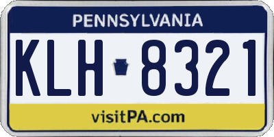 PA license plate KLH8321