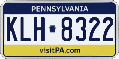 PA license plate KLH8322