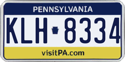 PA license plate KLH8334