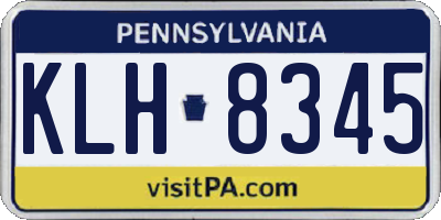 PA license plate KLH8345