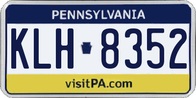 PA license plate KLH8352