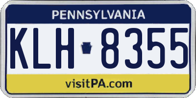 PA license plate KLH8355