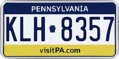 PA license plate KLH8357