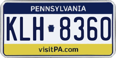 PA license plate KLH8360