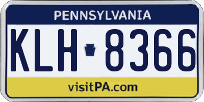 PA license plate KLH8366