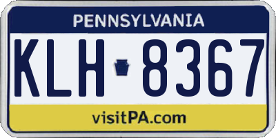 PA license plate KLH8367
