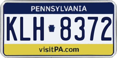 PA license plate KLH8372