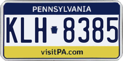 PA license plate KLH8385