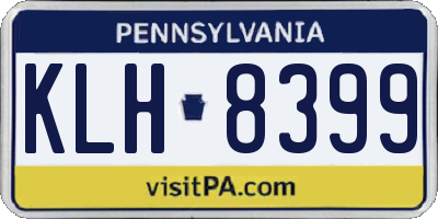 PA license plate KLH8399