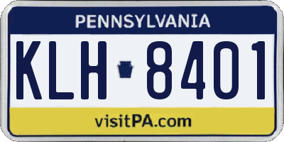 PA license plate KLH8401