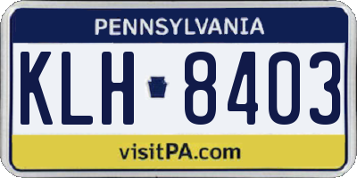 PA license plate KLH8403