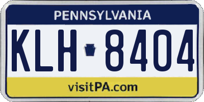 PA license plate KLH8404