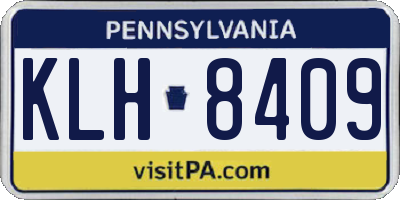 PA license plate KLH8409