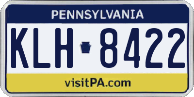 PA license plate KLH8422
