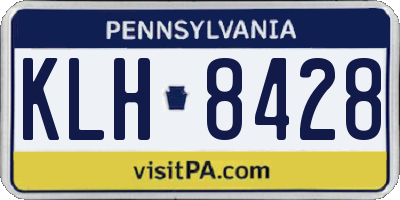 PA license plate KLH8428