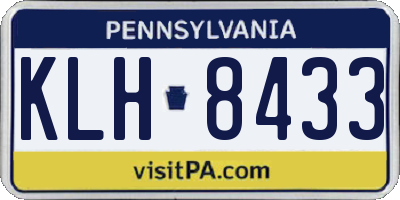 PA license plate KLH8433