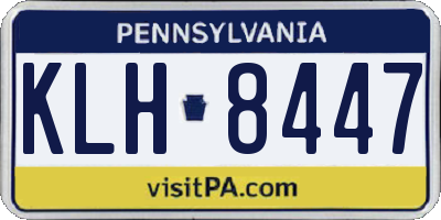 PA license plate KLH8447