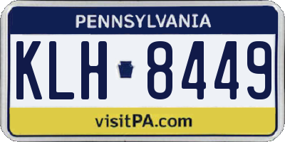 PA license plate KLH8449