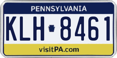 PA license plate KLH8461