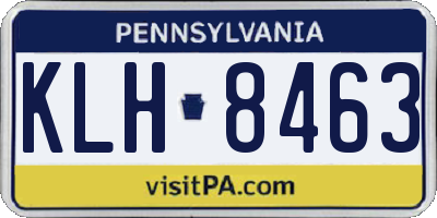 PA license plate KLH8463