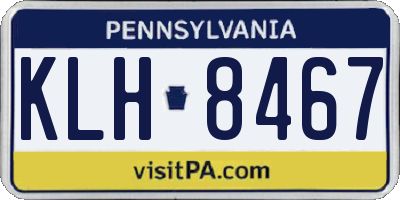 PA license plate KLH8467