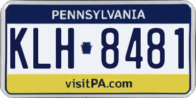 PA license plate KLH8481