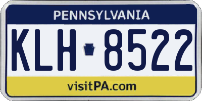 PA license plate KLH8522