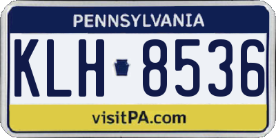 PA license plate KLH8536