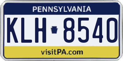 PA license plate KLH8540