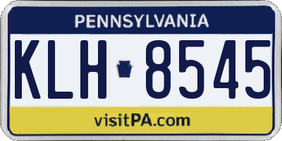 PA license plate KLH8545